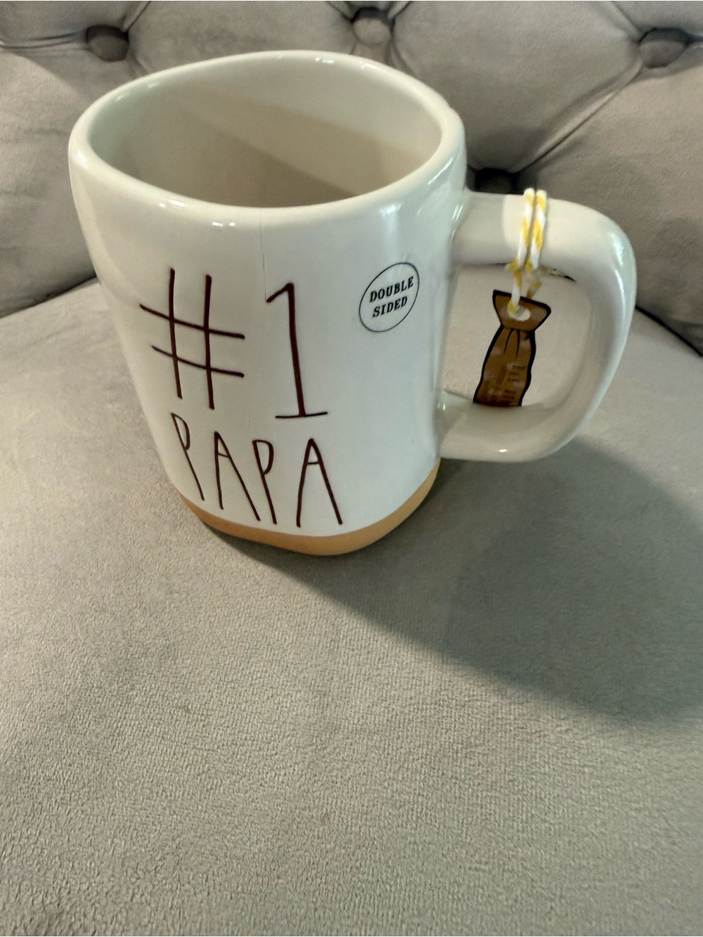 Rae Dunn #1 Papa Mug in White and Tan